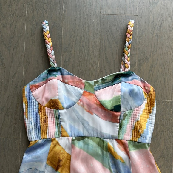 HUTCH Shyla Twist Strap Pastel Pink Yellow Dress Maxi Braided Strap - Size 10 - Picture 6 of 11